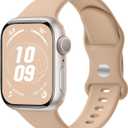 IMIVIO Sport Band Compatible with Apple Watch 38mm 40mm 41mm 42mm 44mm 45mm 46mm 49mm, Soft Silicone Waterproof Replacement Strap for iWatch Bands Series 10 9 8 7 6 5 4 3 2 1 SE Ultra/Ultra 2 (Milk Tea)