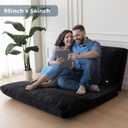 MAXYOYO Folding Sofa Bed, Extra Thick and Long Floor Sofa Convertible Sleeper Chair with Washable Cover, Floor Couch Lounge Bean Bag Bed for Living Room, Black, 54x95 Inch, Full 54x95 Inch