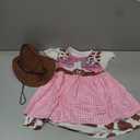 Toddler Girls Cowgirl Costume Halloween Role Play Cowboy Outfit for Kids (White,5-6Y)