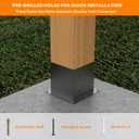 6x6 Post Base, Deck Post Brackets Powder Coated, Inner Size 5.6"x5.6", Heavy Duty Carbon Steel Fence Post Anchor Base for Deck Porch Railing Mailbox Fence Pergola Support (4 Pack)