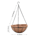 Hanging Planter Basket with Coco Coin Liner 8 inch Hanging Flower Pots Outdoor Decorative Round Wire Plant Holder with Chain Metal Hanging Basket for Plants Outdoor
