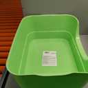 Extra Large Cat Litter Box for Big Cats - High Sides & Low Enter Design, 23.43x16.73x8.46 Inches Spacious Anti-Spill Pet Toilet（Green）