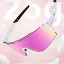 OULAIQI Cycling Sunglasses Polarized Sunglasses for Cycling Men Women with 1 Lens or 3 Interchangeable Lens Baseball Glasses