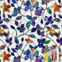 Window Privacy Film Stained Glass Window Film Frosted Window Film Window clings Non-Adhesive Reusable Decorative for Home Removable (Purple Frosted,17.5 X 157.4 in