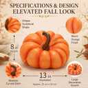 SiliFine 13 Inch Large Faux Fall Pumpkin for Indoor Outdoor Porch Decor
