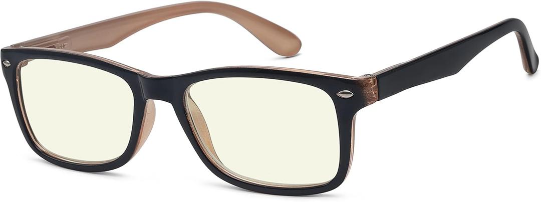 Eyekepper Computer Reading Glasses,UV Protection,Anti Glare,Anti-Reflective Computer Readers (Black Brown,+2.0) (Black Brown-block Blue Light Lens)
