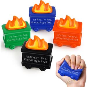 Shappy 4 Pcs Dumpster Stress Relief Balls Dumpster Anxiety Relief Gift PU Stress Balls for Adults Therapy Fidget Appreciation Gifts for Office Coworker(Bright Colors,Simple Style)