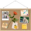 Cork Board Bulletin Board,17"X 12" Cork Board for Office with Pin Oak Wood Boards,Hanging Corkboards for Office Home School Message Board or Vision Board Decoration.