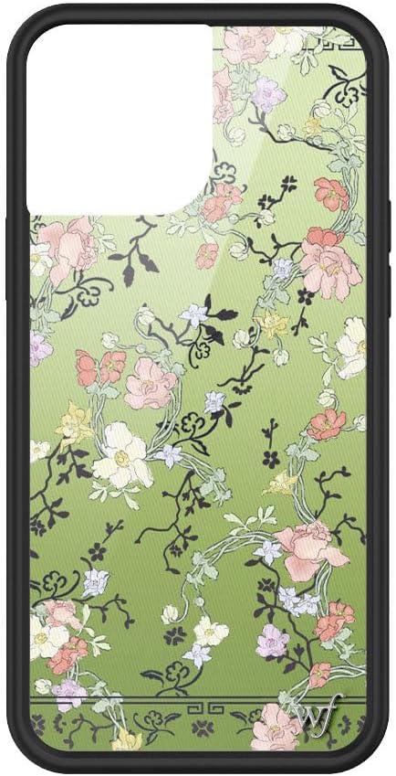 Wildflower Cases - Compatible with Apple iPhone 13 Pro Max | Protective Black Bumper, 4ft Drop Test Certified, Women Owned Small Business | Gallery Girlies Green - Floral Flowers Cute Trendy