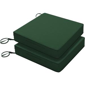 Favoyard Patio Chair Cushions 22 x 22 x 3 Inch Waterproof Outdoor Seat Cushions for Patio Furniture 3-Year Color Fastness Garden Sofa Couch Chair Pads with Handle & Adjustable Straps Set of 2, Green