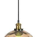 Pendant Light Shade Industrial Hanging Lights Fixtures Ceiling Outdoor Pendant Lighting for Kitchen Island Dining Room Unique Lamp in Kitchen Farmhouse Bedroom (Amber, 7.8 Inches)