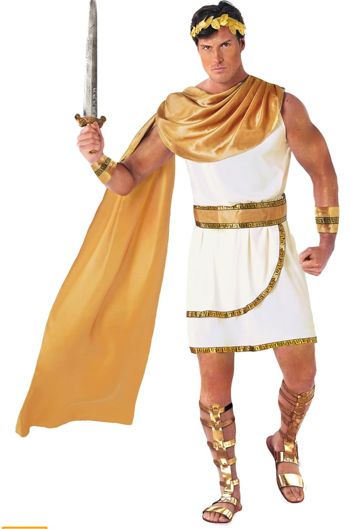 Morph Greek God Costume - Toga Roman Zeus Costume - Men's Greek Toga, Xl