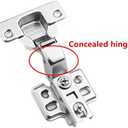 2pcs 35mm Concealed Hinge Face Frame Mounting Concealed Hinges, Kitchen Cabinet Door Hinges Damper Cupboard Closet Door Hardware Furniture Accessories with Screw