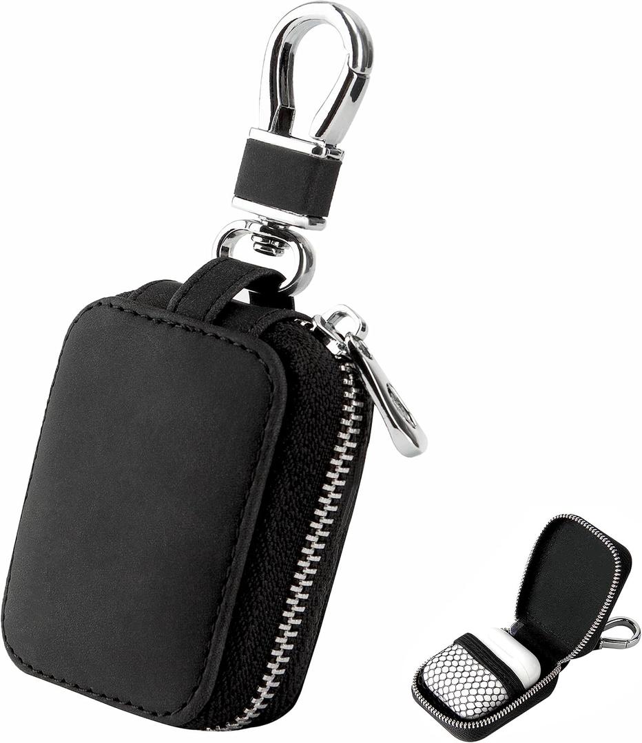 Earbud Case Headphone Storage Case Compatible with Airpods 1/2/3/Pro Wireless Earphones Carrying Pouch Small PU Leather Bag Shockproof Earpods Cover Universal Bag Travel Protection Pouche (Black)