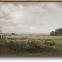 InSimSea Extra Large Framed Vintage Wall Art, Living Room Country Farmhouse Decor, Wilderness Landscape Paintings, Canvas Prints, Retro Farm Long Picture for Bedroom Above of Bed,20x40inch (Landscape with Sunlit Clouds)