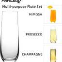 FAWLES Stemless Champagne Flutes Set of 12, Crystal Glass, 8 oz Champagne Glasses, Prosecco Mimosa Glasses Set