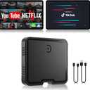 Wireless Carplay Adapter with Netflix YouTube TF Card Plug & Play, Wireless AI Box Car Play Adapter & Android Auto Dongle Easy to Setup, Fits for OEM Wired CarPlay Cars