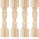 Threehoney 4 Pcs Farmhouse Table Legs, 29" x5'' Pine Dining Table Legs for Furniture Unfinished Wooden Furniture Dining Cottage Bench Coffee for DIY (Square)