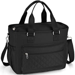LGAG 16L Large Insulated Lunch Bag for Women, Waterproof Leak proof Lunch Box, Lightweight Stylish Lunch Tote Bag for Work, Sports, Picnics, Black