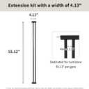 Lumizone Extra Tall Cat Gate Extension Kit 55.12" High Pressure Mounted 4.13" Extra Wide 1.37" Gap No Drilling Tall Pet Gate for Dogs (Black, 55.12" H x 4.13" W, Extension)
