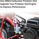 YOXUFA VM22 Carburetor 212cc Exhaust Muffler Stage 2 Kit Replacement for 224cc 196cc Coleman CT200U BT200X Baja MB200 KT196 Mini Bike Go Kart 6.5HP GX160 Engine Parts Mini Bike Throttle Assembly