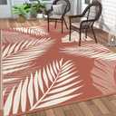 GENIMO Outdoor Rug 10' x 14' Waterproof for Patios Clearance, Reversible Plastic Straw Camping Carpet, Large Area Rugs Mats for RV, Picnic, Backyard, Deck, Balcony, Porch, Beach, Brick&Red