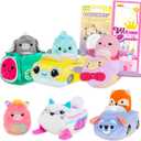 Squishmallows Squishville Plushies Set for Kids - Bundle 5 Squishville Plush Vehicle, Plus Sticker & More | Squishmallows Plush Set for Girls, Boys