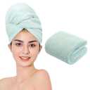 Microfiber Hair Towel Quick Dry Hair Towel Hair Drying Towels Suitable for All Kinds of Hair Ultra Absorbent Long and Thick Hair 20X40inch Green (1pcs)