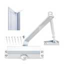 Alupac Automatic Door Closer #963 for Comercial or Residencial UL Listed, Heavy-Duty for Commercial & Residential Doors (88–143 lbs) | Adjustable Closing Speed, Non-Handed, Easy Installation (White)