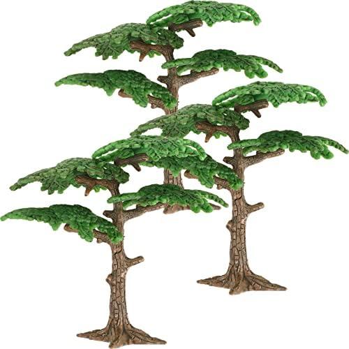 Toddmomy 3pcs Fake Trees Model,Miniature Train Scenery Architecture Trees Miniature Forest Railroad Scenery Cypress Tree for DIY Crafts Scenery Landscape