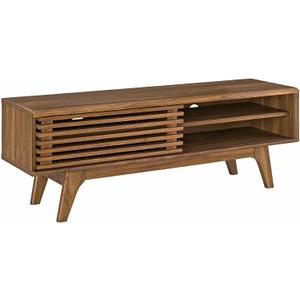 Modway Render 48" Mid-Century Modern Low Profile Media Console TV Stand, 48 Inch, Walnut