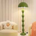 Floor Lamp Creative Green Mushroom Lamp, Standing Lamp with Foot Switch, Creamy Style Modern Tall Lamp for Living Room, Bedroom, Office, Corner, E26/E27 Bulbs Compatible