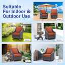 IASEAHK Outdoor Seat Cushion Set, Waterproof & Fade Resistant Patio Chair Cushions, Outdoors Cushion for Patio Furniture, 24 x 24 x 5.75 Inch, Outdoor Couch Cushions with Handle and Ties, Spice