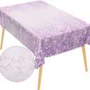AOFOTO 54x108 Inch Purple Tablecloth Glitter Sequin Printed Fabric Rectangle Table Cloth Party Decorations for Kids Girls Birthday Wedding Anniversary Party Supplies Sparkle Table Cover Washable