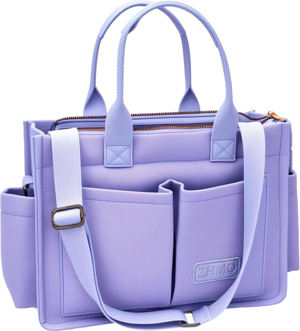 Tote Bag for Women With Compartments, Large Canvas Totes Women's Purse Crossbody Bags Work Laptop Book Bag Shoulder Handbags