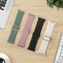 Nylon Apple Watch Bands Unisex - iWatch 1/2/3/4/5/6/7/8/9/SE/Ultra 2 Bands for 38mm/40mm/41mm/42mm/44mm/45mm/49mm - Variety Multipack 1-8 (Pack R: Black, Starlight, Pine Needle Green, Pink Sand)