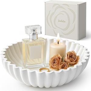 Decorative Fruit Bowl for Home Decor, Keys Centerpiece Coffee Table Entryway Modern White Concrete Handmade Rustic Potpourri Display Aesthetic Serving Vintage Bowls Decor for Kitchen Counter, Candy