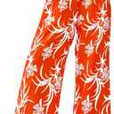 CFLONGE Palazzo Pants for Women Casual 2026 Summer High Waist Floral Wide Leg Striped Pant Flowy Boho Fashion Beach Outfits (Orange, XXL)