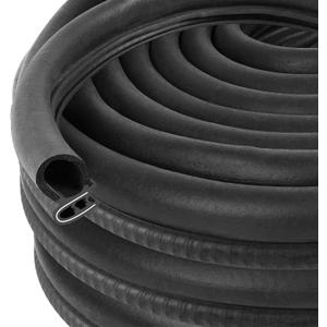 Automotive Door Weather Stripping 60Ft Car Door Rubber Edge Trim Seal Strip Gasket with Side Bulb for Car Bus Camper Boat RV Truck Doors