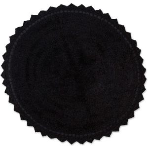 DII Crochet Collection Reversible Bath Mat, Round, 27.5" Diameter, Black