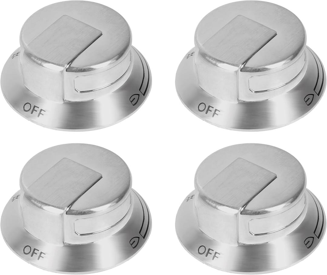 4 Pcs 318569904 Cooktop Burner Control Knob Replacement for Frigidaire Electrolux Gas Range Burner Stove Knob, Replace 3514026 AP5809436 PS9495257 EAP9495257, EW30GC5 EW30GC6