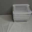 Citylife 4 Packs Small Storage Bins with Lids 3.2 QT Plastic Storage Containers for Organizing Stackable Clear Storage Boxes