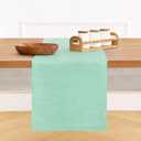 Solino Home 100% Pure Linen Dining Table Runner Aqua, Athena 14 x 36 in