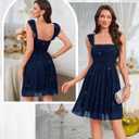 Wedtrend Sparkly Cocktail Dresses Ruffle Strap Party 80s Prom Dress for Teens Homecoming Short Formal Dress (Blue, L)