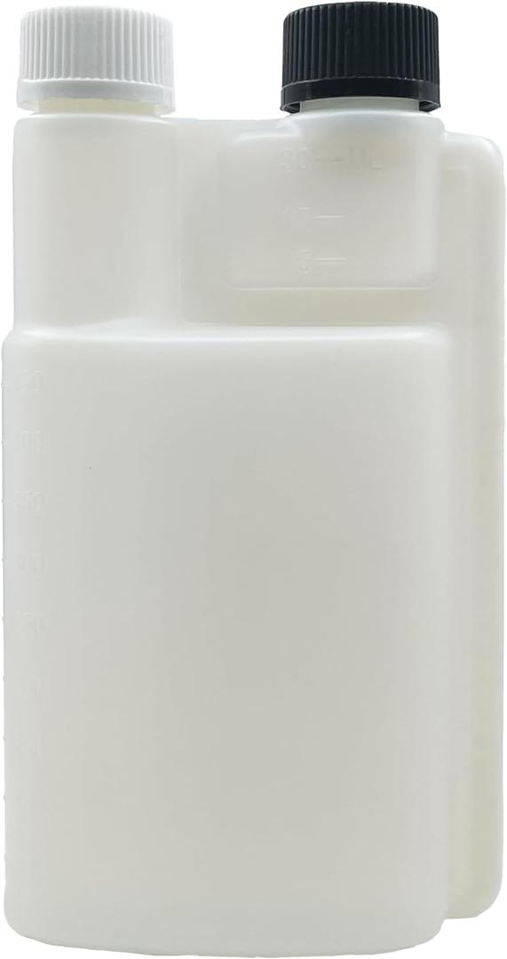 16oz HDPE Portable Plastic Flask | 1 oz Shot Glass Chamber Dispenser for Bars and Mixologists | Portable Beverage Dispenser | Child Safety Caps | Recyclable HDPE Plastic