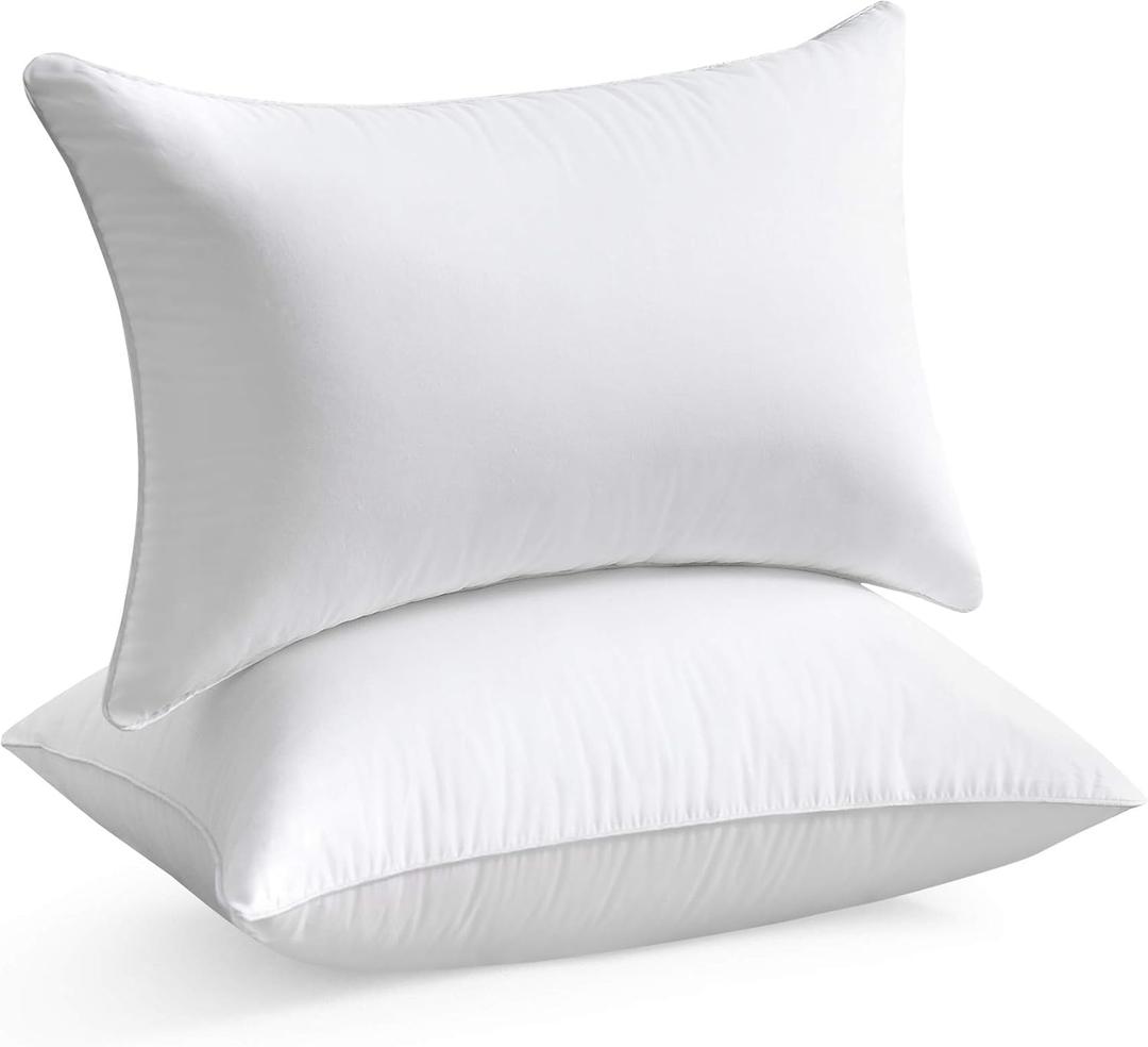 FAVRIQ 12 x 20 Throw Pillow Inserts (Set of 2), Rectangle Interior Sofa Pillow Inserts with 100% Cotton Cover, Lumbar Support Pillow for Chair Bed, Decorative Pillow Insert Pair, White Couch Pillow