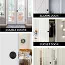 Pocket Door Hardware Pocket Door Lock, Matte Black Round 1Pack | ‌Fits 1 3/8–1 15/16" door thickness, fixed 2 3/8" backset—Reversible Privacy Sliding Pocket Door Latch for Bathroom Bedroom