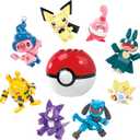 MEGA Pokemon Action Figure Building Toys, Trainer 8 Pack with 189 Pieces, Togepi Pichu Happiny Munchlax Riolet Toxel Elekix and Mime Jr, for Kids 