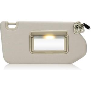 TadaMark Right Passenger Side Sun Visor Fit for Nissan Pathfinder 2013 2014 2015 2016 2017 2018 Infiniti QX60 2014 2015 2016 2017 Infiniti JX35 2013 Beige with Light Replace # 96400-9PB0A