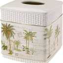 Avanti Linens - Tissue Box Cover, Guest Bathroom Essentials, Tropical Inspired Bathroom Accessories (Colony Palm Collection)